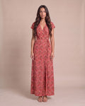 Women's Printed Maxi Dress in Red
