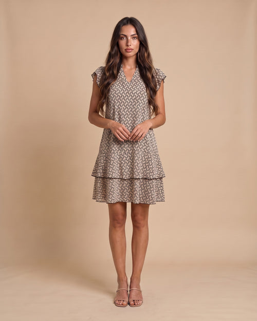 Women's Fitted Midi Dress in Khaki