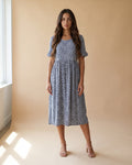 Women's Polka Dot Midi Dress in Black