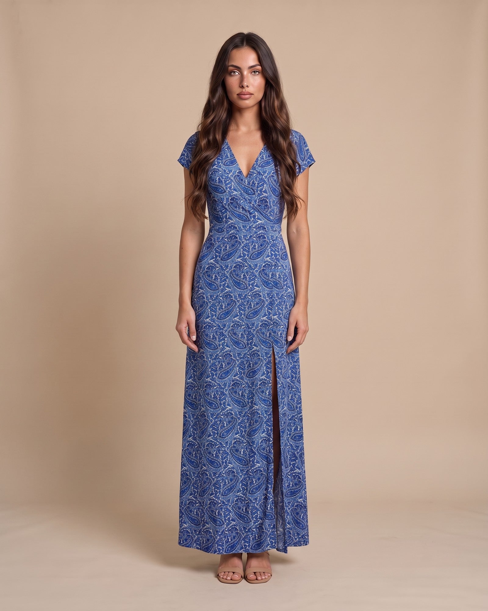 Women's Cotton Maxi Dress in Blue