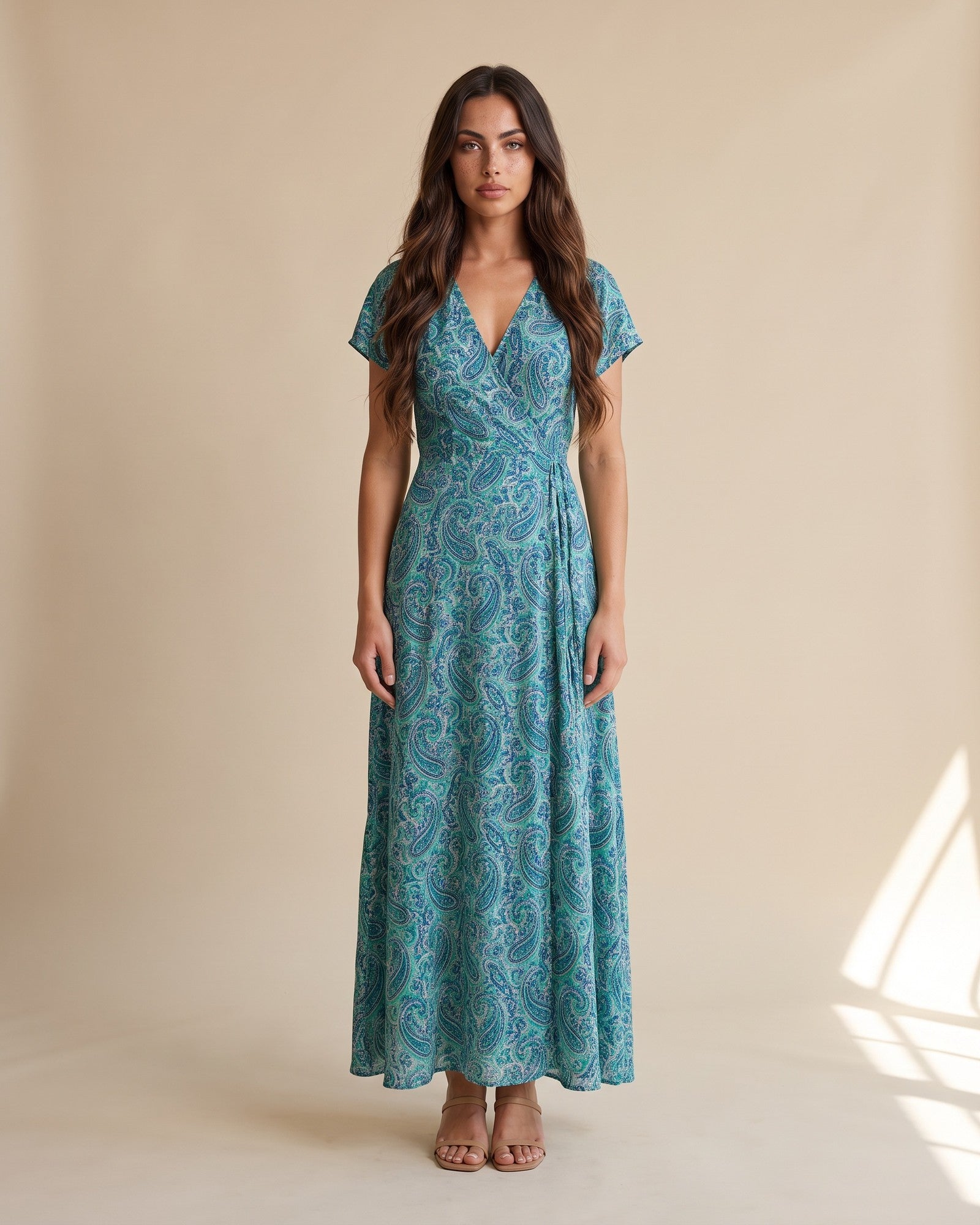 Women's Cotton Maxi Dress in Green
