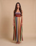 Women's Strapless Pleated Maxi Dress